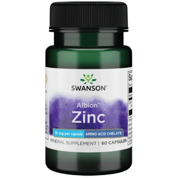 Swanson SWANSON Albion cinka helāts 15 mg – 60 kap