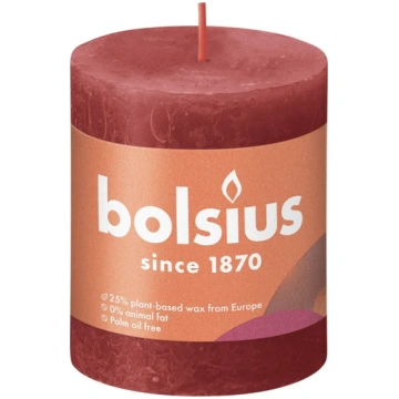 Svece BOLSIUS RUSTIC 80/68 mm, sarkana