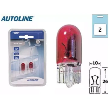 Spuldžu pāris AU-LITE 12V 5W sarkana