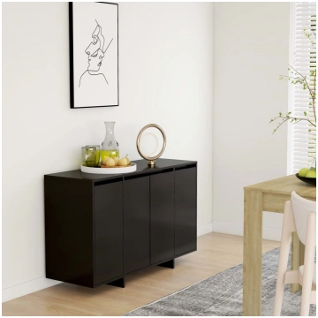 Kumode, melna, 120x41x75 cm, inženierijas koks