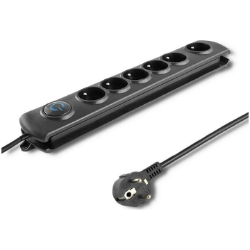 Qoltec 50172 surge protector Black 6 AC outlet(s) 