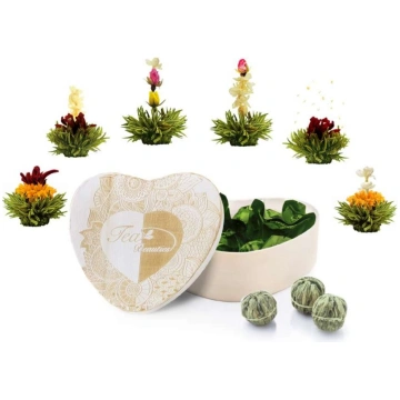 BLOOMING TEA dāvanu komplekts 6gb sirds formas kok