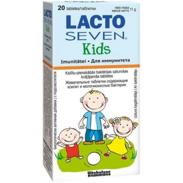 Uztura bagātinātājs LactoSeven Kids košļājamās tab