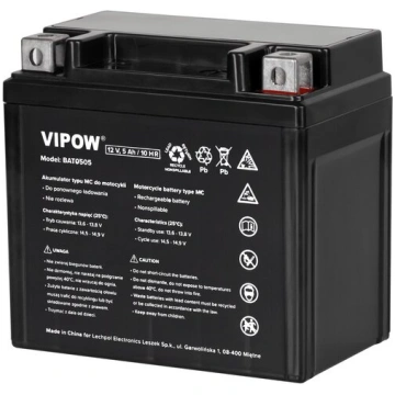 Akumulators Motocikliem 12V 5Ah | Starta strāva 70