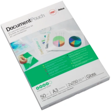 GBC A3 lamination pockets, glossy finish, 75 micro