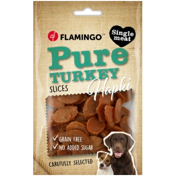 Gardums suņiem Flamingo Hapki Pure Slices, tītara 