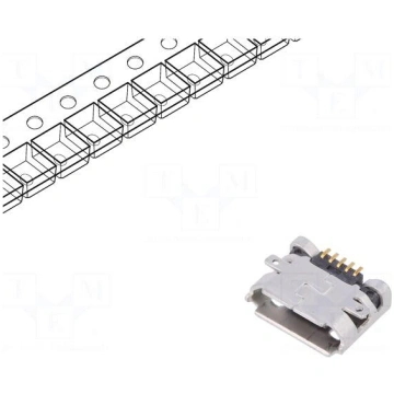 Socket | USB B micro | on PCBs | SMT | PIN: 5 | ho