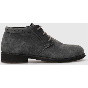 Children's gray suede deserts with leather in