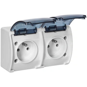 Double socket 2x2P+E AQUATIC IP44 Ornobaltic