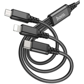3in1 USB A to Lightning / Micro USB / USB C Hoco 2