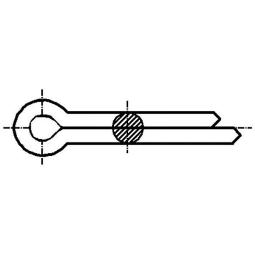 Cotter pin; steel; BN 912; Ø: 1mm; L: 6mm; DIN 94;