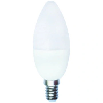 LED spuldze E14 5W C37 PLASTIC CANDLE SMD 6500K Na