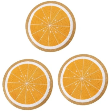 Zerodeko 3 Pieces Woven Placemat Round Braided Pla