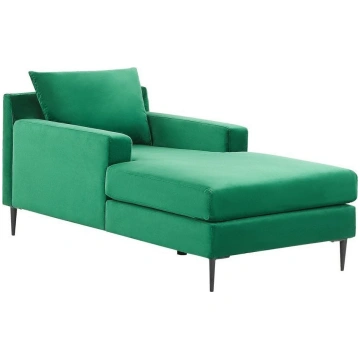 Beliani Szezlong welurowy zielony GUERET! 312480 B
