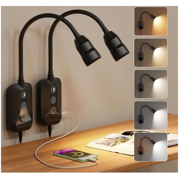 Lasīšanas lampa gultai ar rokas paslīdēšanas senso
