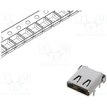 Connector: USB C; socket; on PCBs; SMT,THT; PIN: 2