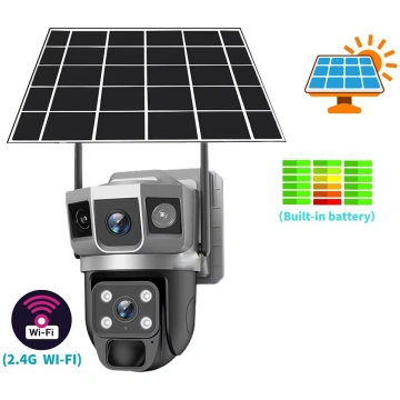Solar Camera 4G SIM Card WiFi Wireless Network 360