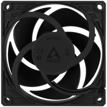 Ventilators Arctic P8 Silent, 8 cm, melna krās