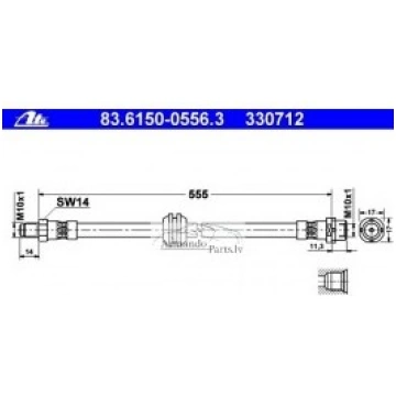 Bremžu šļūtene ATE 34326753610, 305-512595 Armando