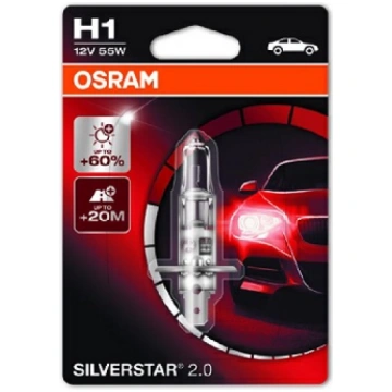 Kvēlspuldze H1 12V OSRAM Silverstar 2.0 55W P14.5s