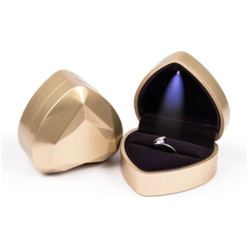 Heart-Shaped LED Light Ring Box Necklace Pendant J