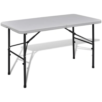 Saliekams dārza galds, 122 cm, balts, hdpe