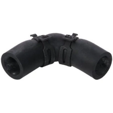 Rubber angle bracket with band clamp - 90° - 62 mm