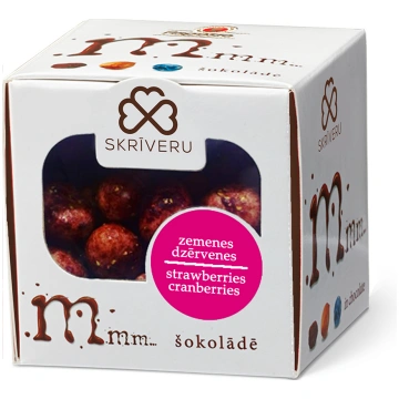 Mmm... Zemenes-dzērvenes baltajā šokolādē 140g