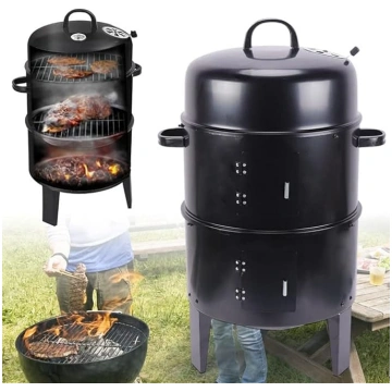 3-in-1 BBQ kūpinātava, kokogļu grils, bārbekjū kūp