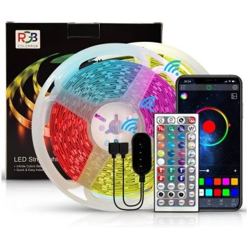 Viedā RGB 5050 LED lente 15m ar Bluetooth un mūzik