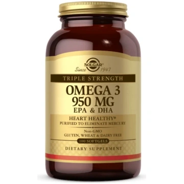 SOLGAR Omega 3 - 950 mg EPA un DHA (100 kapsulas)