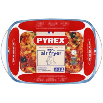 Glass Air Fryer konteiners 1,2 L, 23x15 cm, Pyrex