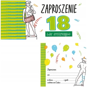 HENRY Zaproszenie Urodziny 18 - Chopak (5szt) 5907
