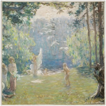Zīda lakats SAULES MEITAS, J.Rozentāls - 68x68