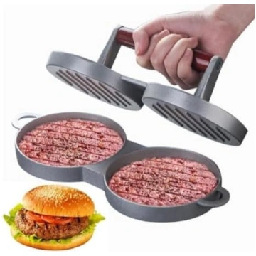 2 nodalījumu nerūsējošā tērauda hamburgeru preses 