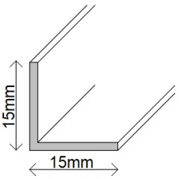 Anodēts alumīnija leņķis SY-JL-0023 1000x15x15mm m
