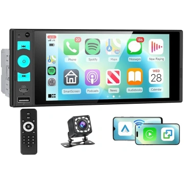 Hodozzy Single Din auto stereo sistēma ar bezvadu 