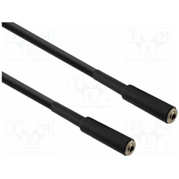 Cable; Jack 3.5mm socket,both sides; 1m; black; Øc