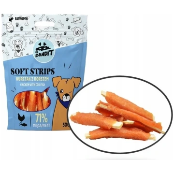 Gardums suņiem Mr. Bandit Soft Strips Chicken&Fish