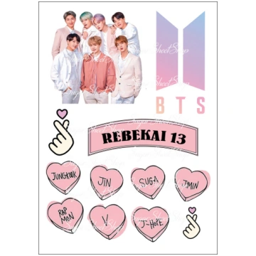 Ēdams dekors kūkai BTS ARMY Dimant Drukātava
