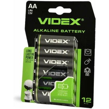Baterijas VIDEX LR6/AA 12 gab