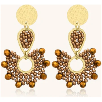 SANTIBE' - OPHELIA EARRINGS IN BRONZE CHAMPAG