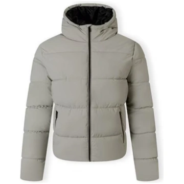 Men PU jacket with hood and zip pockets grey