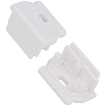 Cap for LED profiles; white; 2pcs; ABS; with hole;