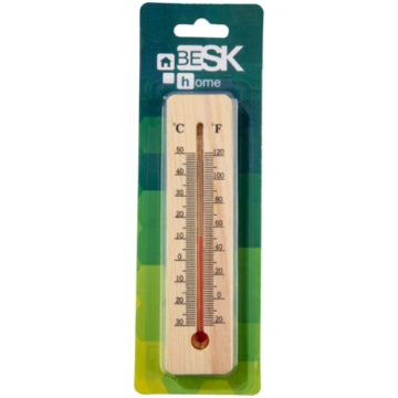BESK Termometrs āra un iekštelpu, koka 15cm (47509