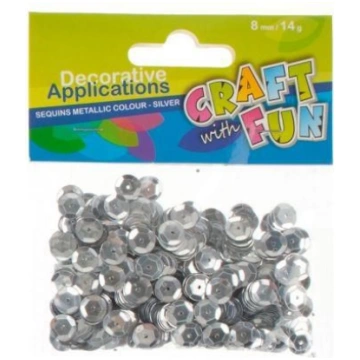 Craft with Fun Cekiny metaliczne kolka 8mm srebrne