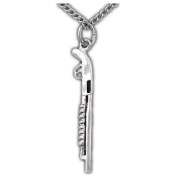 Sawed Off Shotgun Necklace - 24" stainless steel c