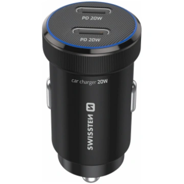 Swissten PD Mini 2x USB-C Auto Lādētājs 20W 201119
