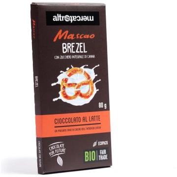 Cioccolato Mascao al latte con Brezel - bio - 80g