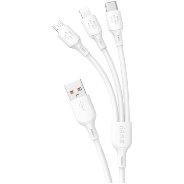 3in1 USB-A kabelis USB-C Micro USB iPhone Lightnin